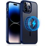 Meifigno Magic Mag Kılıfı iPhone 14 Pro Max ile Uyumlu, [Askeri Test Edilmiş ve Magsafe ile Uyumlu], Yumuşak Çerçeveli Şeffaf Mat Arka, iPhone 14 Pro Max 6.7 için Telefon Kılıfı\