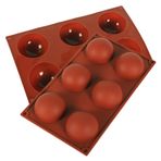 MeiLiu Pasta Kalıbı, 6 Boşluklu Kek Kalıbı, Silikon Pişirme Tavaları, Yüksek sıcaklıklara Güvenli ve Dirençli, Kendin Yap Yarı Daire Kalıp Muffin Çikolata Kurabiye Şeker Cupcake için