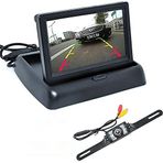 Meimeier Park Yardımı Araba Arka Görüş Kamerası + 4.3 İnç Renkli LCD Araba Katlanabilir Monitör 2'si 1 Arada Gece Görüş Kamerası