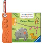 Mein Knuddel-Knautsch-Buch: flip&pop. Meine Tiere (mit Pop-it Beißleiste); weiches Stoffbuch, waschbares Badebuch, Babyspielzug ab 0 Monate, Sensorik Spielzeug aus Silikon