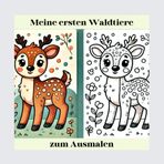 Meine ersten Waldtiere zum Ausmalen: Mein erstes Waldtier-Ausmalbuch – 96 einfache Bilder für kleine Künstler