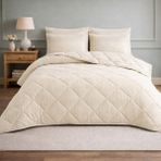 Meine Home Krem Welsoft Kumaş Çift Taraflı Jakarlı Silikon Yorgan Takmı - 195X215 cm 4 Parça