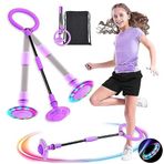 MEISHANG Salıncak Tekerleği, Işık Tekerleği, Çocuklar Yanıp Sönen Atlama Halkası, Çocuklar Yanıp Sönen Yaylı Ayak Spinner, Zıplama Topu Yanıp Sönen, Katlanabilir Flaş Atlama Topu, Yanıp Sönen Atlama Topu (mor/1 adet)