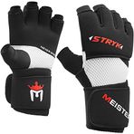 Meister İç Stryk Eldivenler boks ve MMA için EliteGel ile - El Sargılarını veya Çarpıcı Antrenmanları Değiştirin - Siyah - Medium/Large