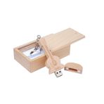Meiyuexiang Gitar şekilli akçaağaç bellek çubuğu, USB flash sürücü, ahşap kutuda (2.0/32GB, akçaağaç)