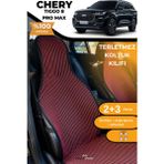 Meka Part Terletmez Oto Koltuk Koruyucu Kılıf %100 Pamuk 5 Li Tam Set Kırmızı Siyah Chery Tiggo 8 - Kırmızı - Siyah