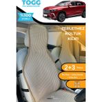 Meka Part Terletmez Oto Koltuk Koruyucu Kılıf Togg Tüm Modeller Için %100 Pamuk Bej - Dokuma - Krem