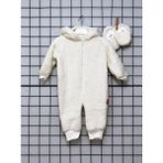 MEKABABY Peluş Patikli Tulum - 9 - 12 Ay - Beyaz