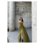 Mekafashion Kuyruklu Yırtmaçlı Abiye 2585 YAĞ