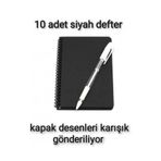 MEKAFİX 10lu Siyah Defter Ve 10 Adet Beyaz Kalem