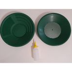 mekanik gold pan altın eleme tavası (1 pan - 1 pan üstü elek - 1 vakum pompa) kargo dahil (yeşil)