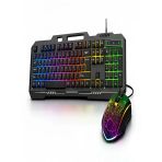 Mekanik Rgb Oyuncu Klavye Mouse Seti 105 Tuş Led Işıklı Kablolu Gaming Klavye Siyah