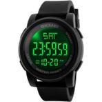 Mekanik Store Skmei 1257 Erkek Dijital Kol Saati LED Işıklı Siyah Kasa Suya Dayanıklı Fonksiyonlar ile - yok