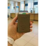 Mekanizmalı Rfid Özellikli Cüzdan Kredi Kartlık - Dokulu Suni Deri - Haki