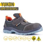 Mekap Gripper İş Ayakkabısı - Yukon GPR172 S1 Dark Gray Velcro - Siyah