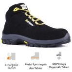 Mekap Pro Gripper Gpr-54 S3 Src Hro Mid Mikrofibe Süet Deri Fiberglass burun Kevlar Ara Taban Iş Botu - Siyah