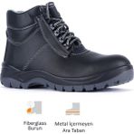 Mekap Pro Policap 023 S3 Src Vidala Deri Fiberglass burun Kevlar Ara Taban Iş Botu - Siyah