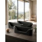 Mekatris 3'lü Set Minimalist Masaüstü Kartvizitlik - Modern Geometrik Ofis Düzenleyici Kartlık - 1 Çift - Siyah