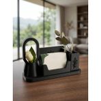 Mekatris Modern Çiçeklikli Kartvizitlik - Çiçekçiler, Güzellik Salonları ve Butik Işletmeler Için Vazolu Masaüstü Kartlık - Siyah