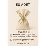 MEKİK BUTİK 50 adet 10x15 adet natural keten çok amaçlı bez kese - lavanta kesesi - sabun kesesi - bez poşet
