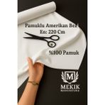 Mekik Manifatura 1.kalite Amerikan Bezi, Ham Bez, Keten Kumaş, Tuval Bezi, Punch Kumaş Pamuk (100 x 210CM ) Beyaz - 100 cm - 140 cm