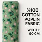 Mekik Manifatura %100 Pamuk Poplin Kumaş 90 cm Eninde Dikiş ve Hobi Kumaşı - 100 cm - 140 cm