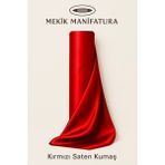 Mekik Manifatura Kristal Saten Kumaş - Kırmızı - 100 cm - 140 cm