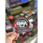MEKOTEX Maviye Olan Sevda Atatürk Işlemeli Patch 3 Boyutlu Lazer Kesim Arkası Cırtlı - 9CM - Mavi - Beyaz