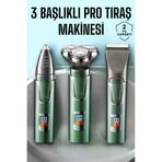 MEKs 3 Başlıklı Profesyonel Saç Ve Sakal Bakım Seti Vücut Burun Ve Kulak Tüy Alma - Hep-4766-3225