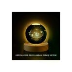 MEKs Ahşap Standlı Led Kristal Küre Lazer İşlemeli Dekoratif Obje - Hep-1432-2553