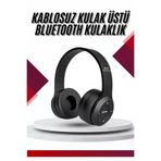 MEKs Bluetooth Kablosuz Kulaklık Siyah Wireless 5.0 Kulak Üstü Uzun Pil Ömrü - Hep-3557-4119