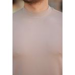 Meks Erkek Yarım Balıkçı Yaka Kısa Kollu T-Shirt - Bej - 2XL