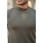 Meks Erkek Yarım Balıkçı Yaka Kısa Kollu T-Shirt - Haki