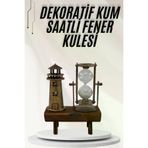 MEKs Hediyelik Eşya Retro Ahşap Deniz Feneri Kum Saati Biblo - Hep-2656-3357