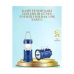 MEKs HEP-1997-6881 Güneş Enerjili Kızaklı Şarjlı Büyük Boy Kamp Feneri – Usb Çıkışlı Kat - Hep-1997-688