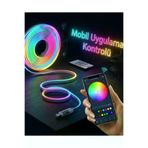 MEKs HEP-2535-8243 Akıllı Rgb Led Neon Şerit Işık 3M Usb Bağlantılı Uzaktan Kumanda Ve Mobil Uy - Hep-2535-824