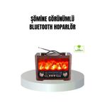 MEKs HEP-4992-5227 Solar Şarjlı Şömine Alev Efektli Bluetooth Hoparlör 7W Taşınabilir Ses Sistem - Hep-4992-522