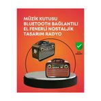 MEKs HEP-8057-6287 Nostaljik Radyo Görünümlü Bluetooth Hoparlör – Fm/am Yayın Kablosuz Bağlant - Hep-8057-628