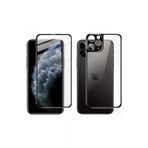 MEKs İphone 11 Pro Metal Çerçeve Ön Arka 3D Full Tempered Cam Koruyucu-(5775) - Hep-5507-7670