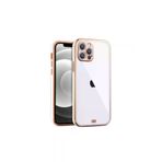 MEKs Iphone 12 Pro 6.1Inç Gold Çerçeve Kamera Korumalı Bumper Kılıf-(5775) - Hep-9346-5976