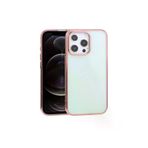 MEKs Iphone 13 Pro 6.1Inç Lazer Kaplama Renkli Kenar Şeffaf Kılıf-(5775) - Hep-4106-2879