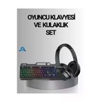 MEKs Işıklı Klavye Mouse Ve Bluetooth Kulaklık Seti Türkçe Q Usb - Hep-6372-8632
