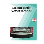 MEKs Kare Küpeşte Uyumlu Balkon Çamaşır Askısı 25X60 Cm Beyaz Pratik - Hep-5224-6629