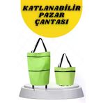 MEKs Katlanabilir Tekerlekli Alışveriş Çantası Pratik Ve Detaylı Pazar Arabası - Hep-8686-1232