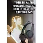 MEKs Kulak Üstü Kablosuz Bluetooth Kulaklık Gürültü Önleyici Uzun Şarj Süreli - Hep-8566-5441