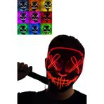 MEKs Led Işıklı Neon Maske Cadılar Bayramı Maskesi Korkunç Korku Maskesi - Hep-7488-8558
