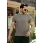 MEKs MEKs-681a42106614e Erkek Omuzlar Çizgi Detaylı Kısa Kollu T-Shirt