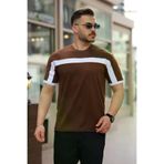 MEKs MEKs-6823858eecf57 Erkek Şerit Detaylı Kısa Kollu T-Shirt