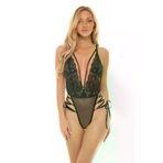 MEKs MEKs-ACFD8600 İp Detaylı Dantelli Siyah Transparan Fantezi Body