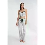 MEKs MEKs-ACMAN4125 Fantezi Bralet Sütyen Pamuklu Puantiye Desenli Desteksiz Dantel Detaylı Pijama Takımı